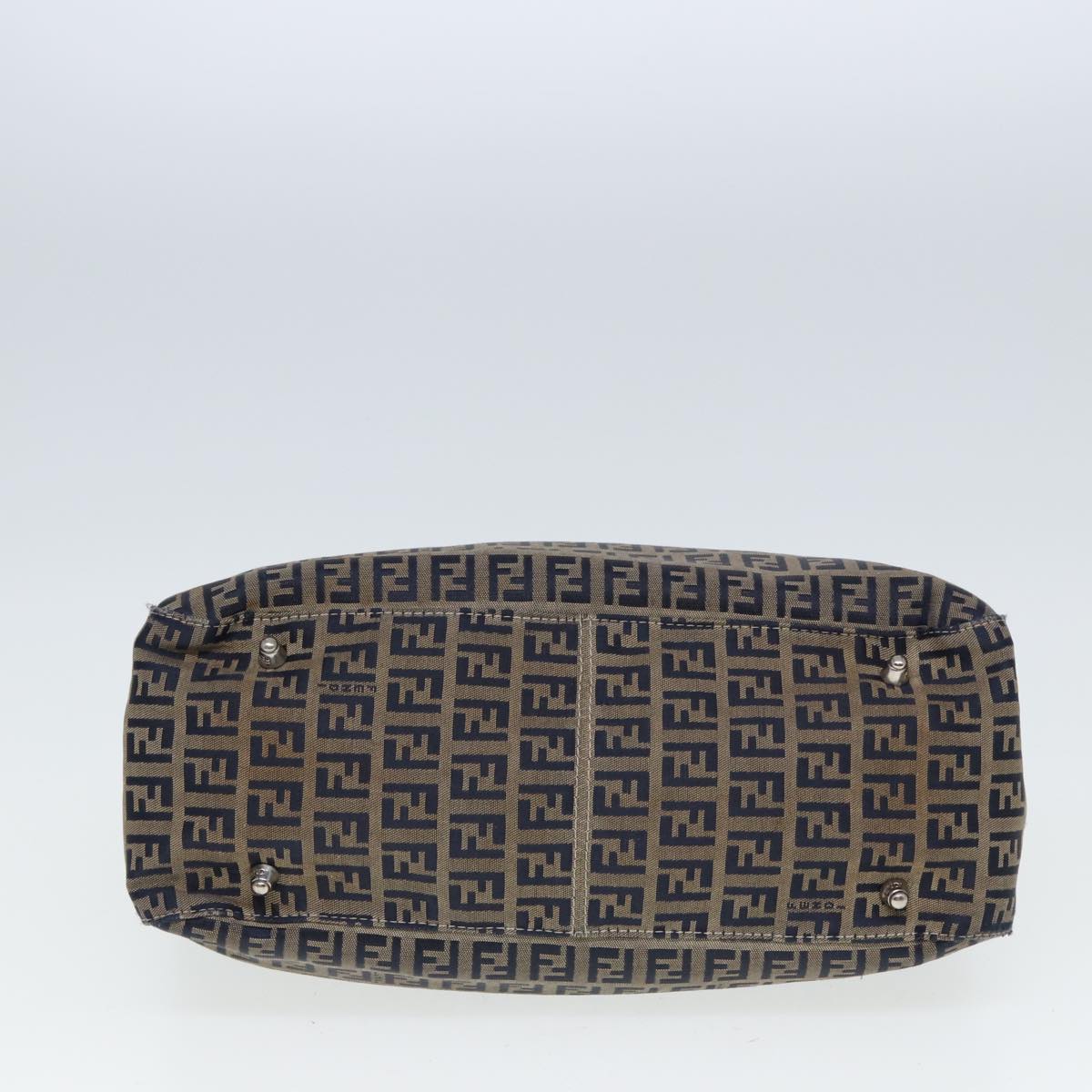 FENDI Zucchino Canvas Hand Bag Navy Auth 80244