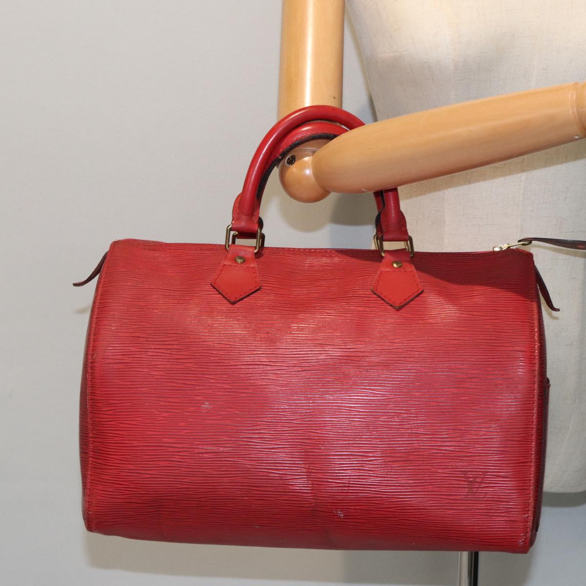 LOUIS VUITTON Epi Speedy 30 Hand Bag Castilian Red M43007 LV Auth 80266