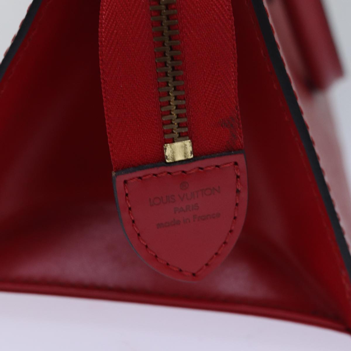 LOUIS VUITTON Epi Sac Triangle Hand Bag Red M52097 LV Auth 80283