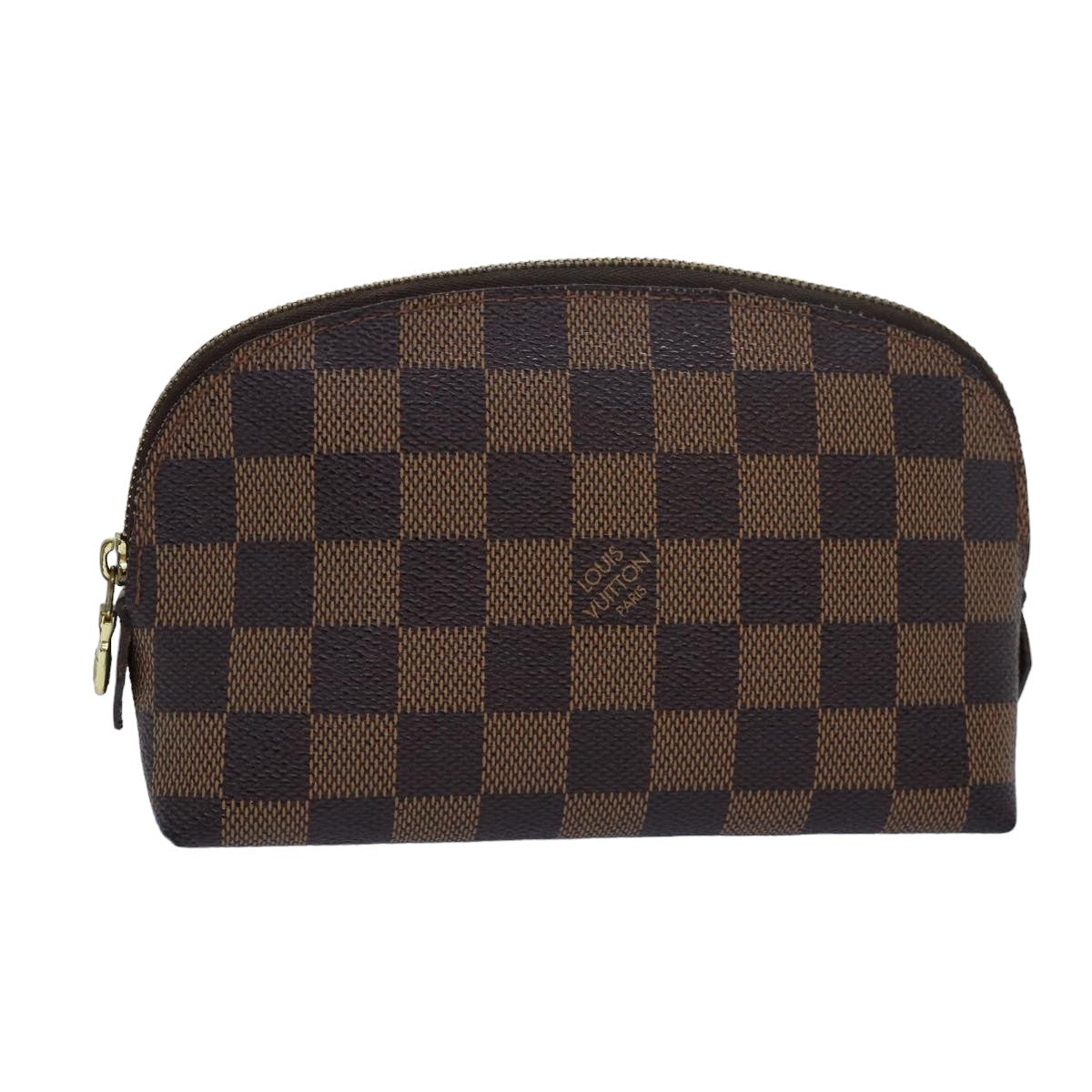 LOUIS VUITTON Damier Ebene Pochette Cosmetic PM Pouch N47516 LV Auth 80307