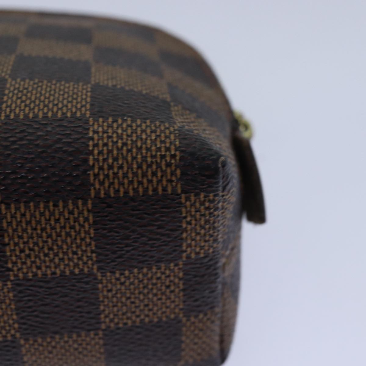 LOUIS VUITTON Damier Ebene Pochette Cosmetic PM Pouch N47516 LV Auth 80307