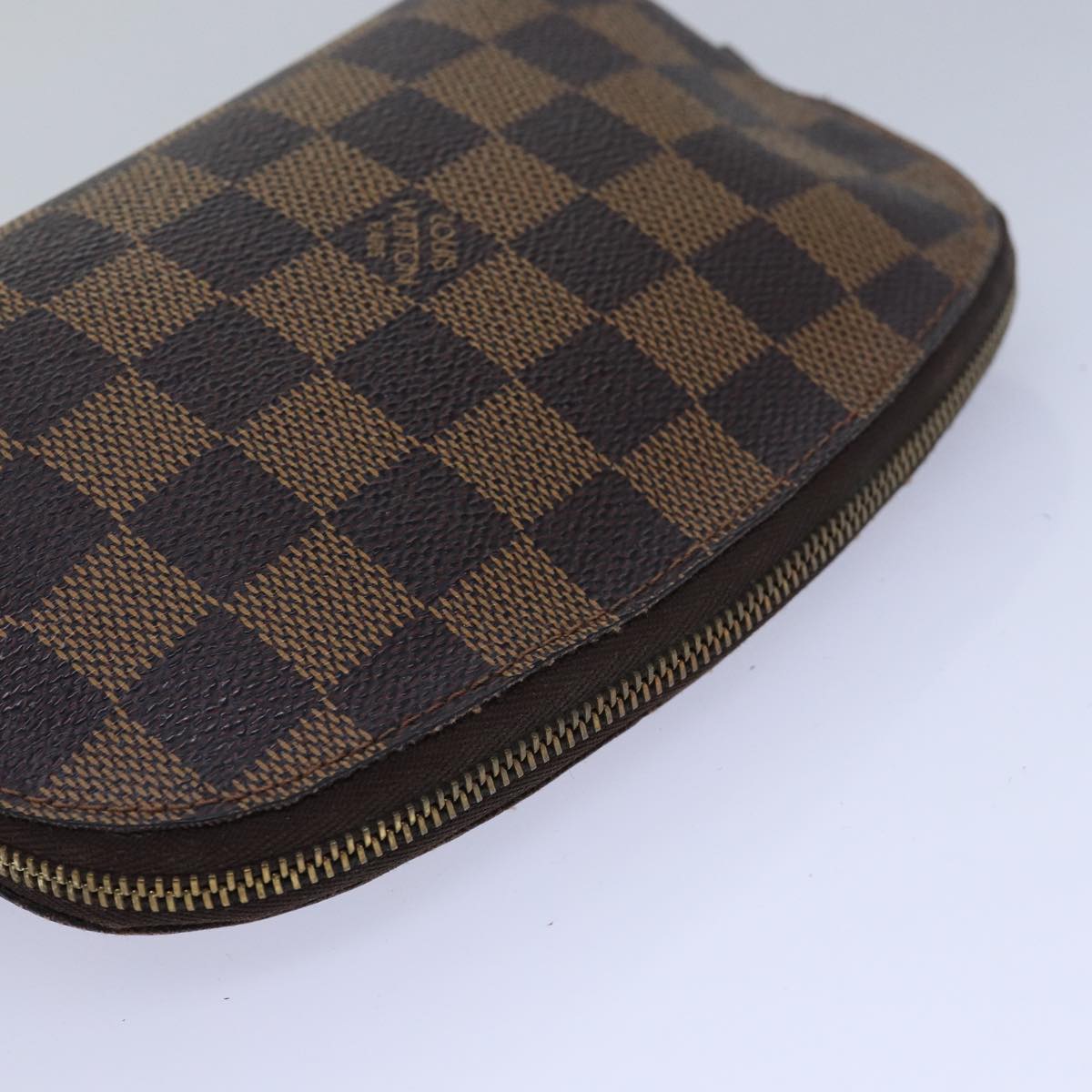 LOUIS VUITTON Damier Ebene Pochette Cosmetic PM Pouch N47516 LV Auth 80307