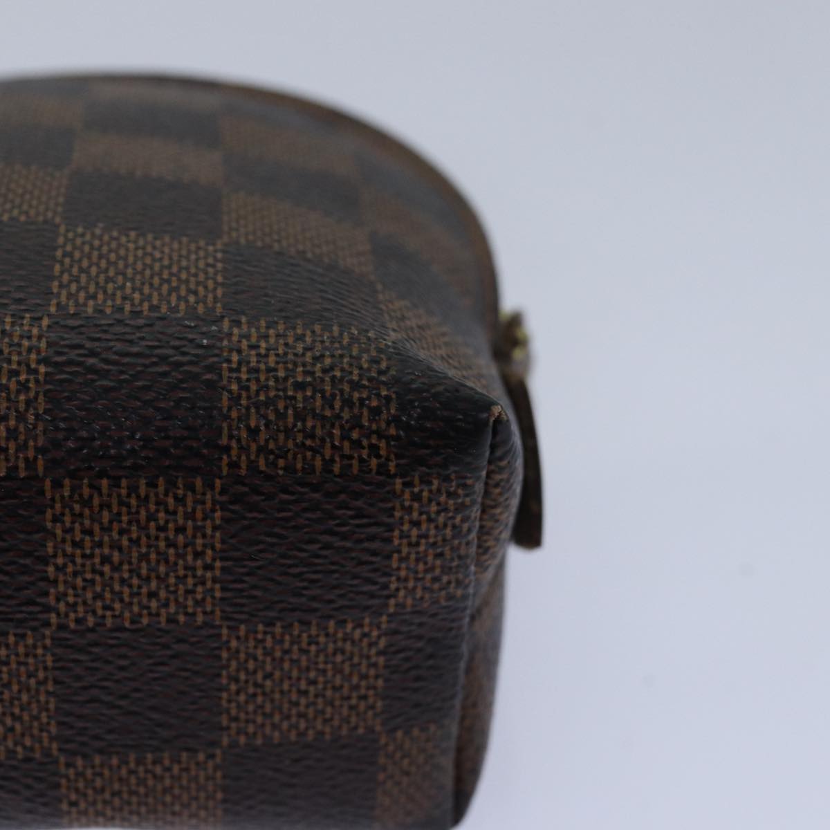 LOUIS VUITTON Damier Ebene Pochette Cosmetic PM Pouch N47516 LV Auth 80308