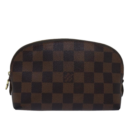 LOUIS VUITTON Damier Ebene Pochette Cosmetic PM Pouch N47516 LV Auth 80308