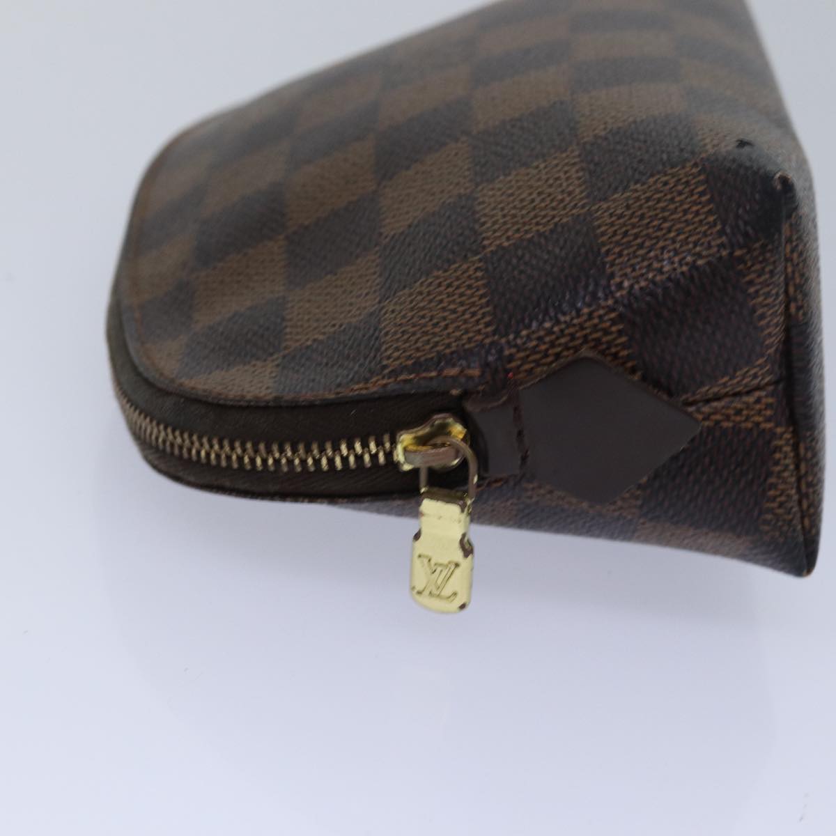 LOUIS VUITTON Damier Ebene Pochette Cosmetic PM Pouch N47516 LV Auth 80308