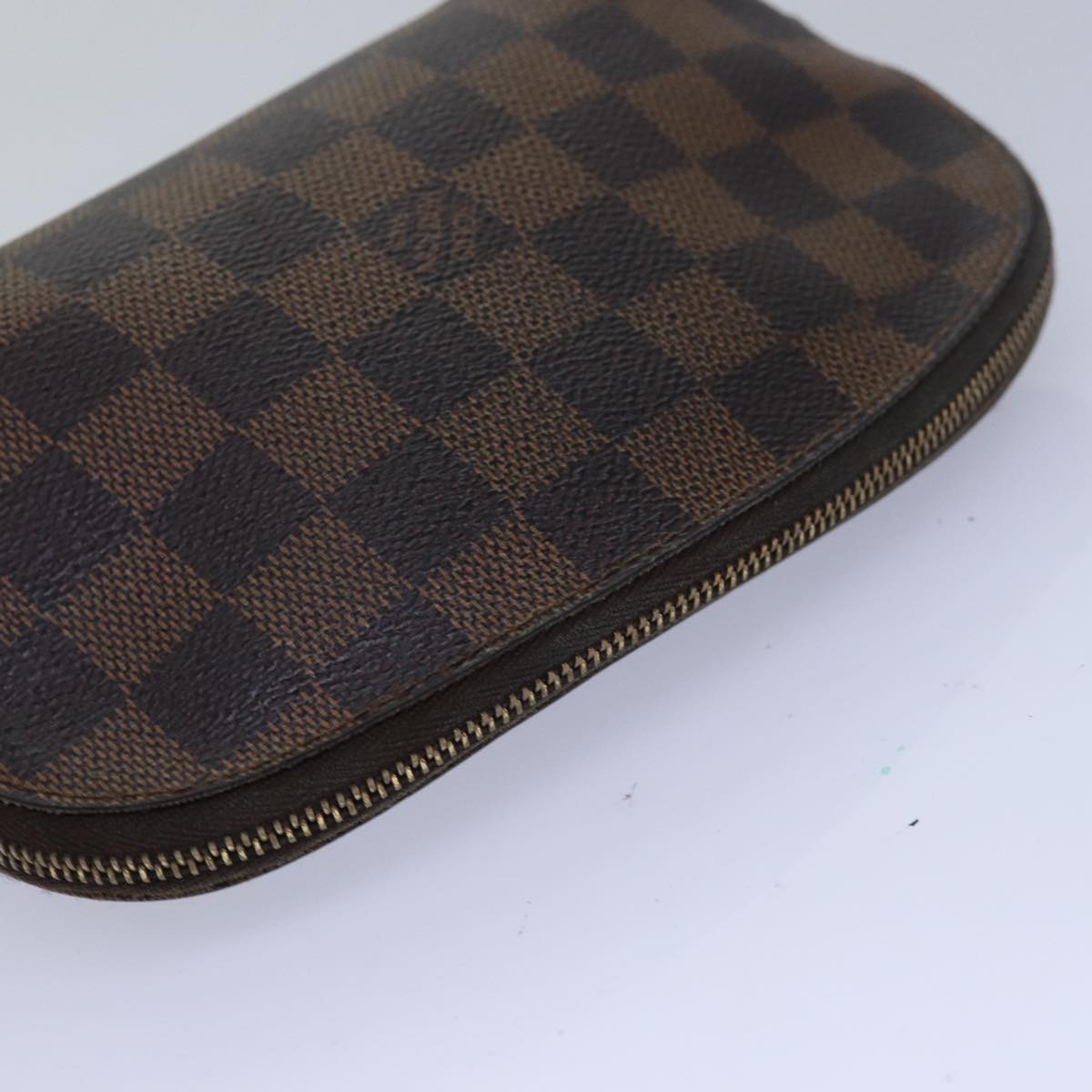 LOUIS VUITTON Damier Ebene Pochette Cosmetic PM Pouch N47516 LV Auth 80308