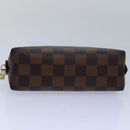 LOUIS VUITTON Damier Ebene Pochette Cosmetic PM Pouch N47516 LV Auth 80308-6