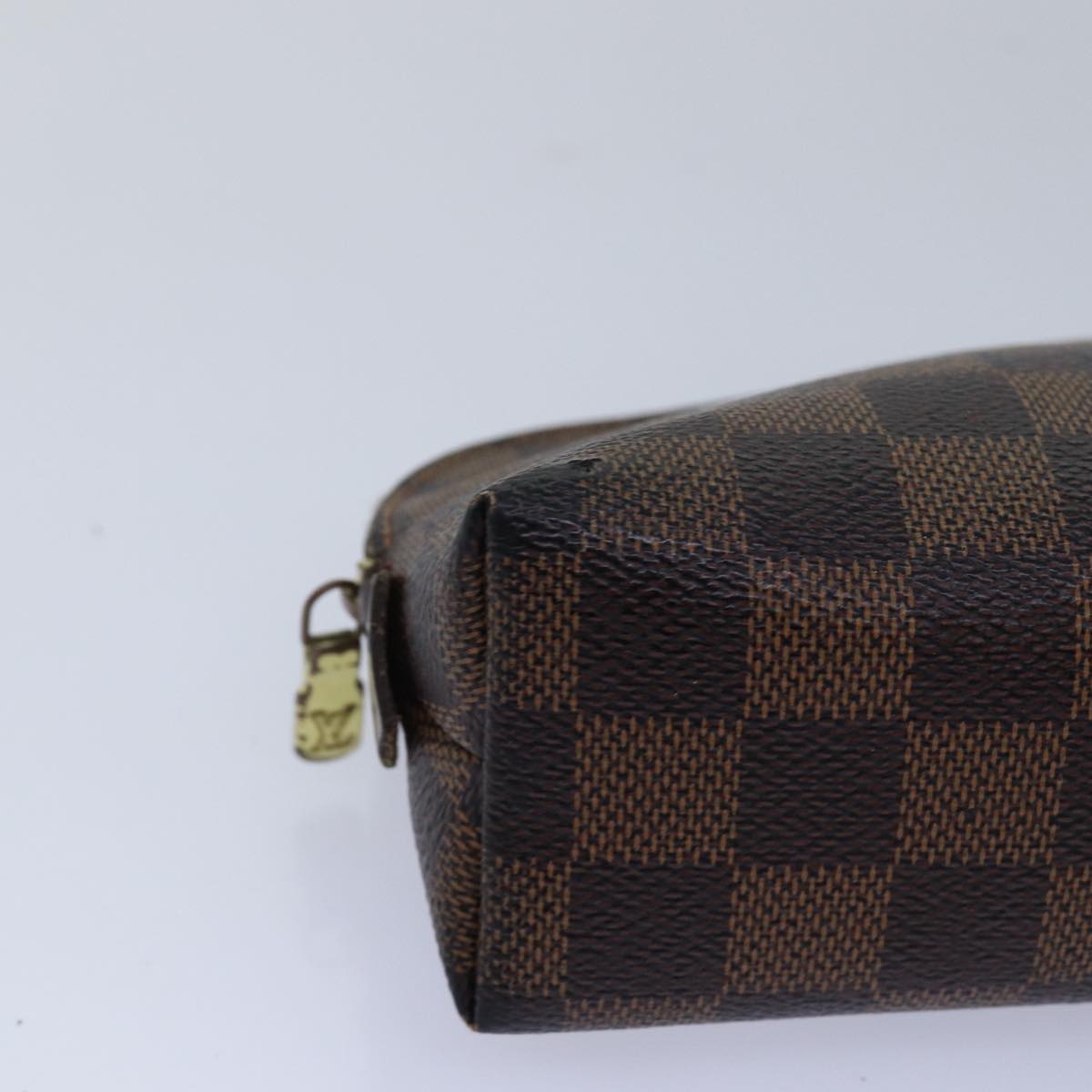 LOUIS VUITTON Damier Ebene Pochette Cosmetic PM Pouch N47516 LV Auth 80308