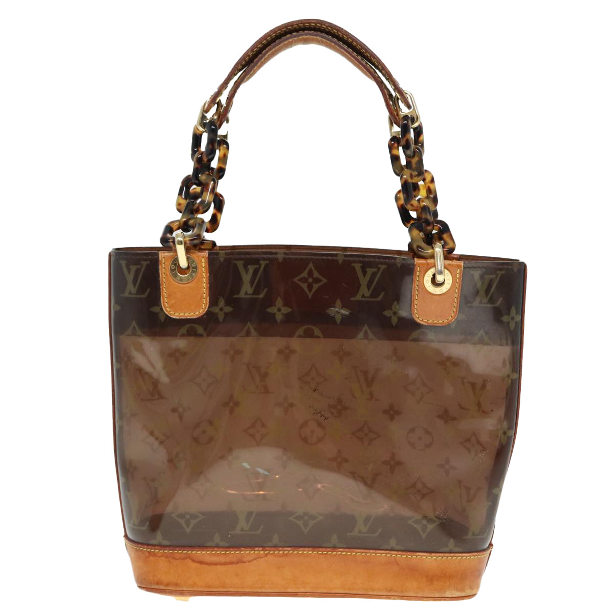 LOUIS VUITTON Monogram Vinyl Cabas Amble PM Tote Bag Brown LV Auth 80349 - 0