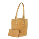LOUIS VUITTON Nomad leather Bucket PM Shoulder Bag Beige M85001 LV Auth 80351-1