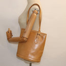 LOUIS VUITTON Nomad leather Bucket PM Shoulder Bag Beige M85001 LV Auth 80351-28