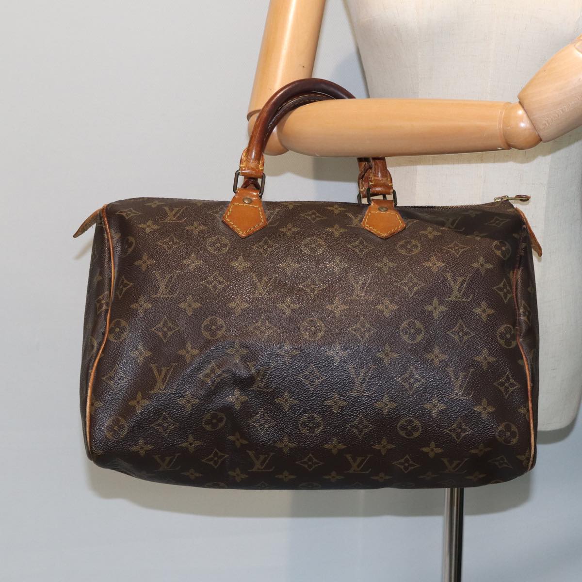 LOUIS VUITTON Monogram Speedy 35 Hand Bag M41524 LV Auth 80365