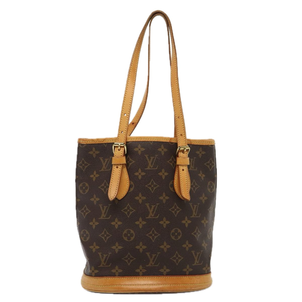 LOUIS VUITTON Monogram Bucket PM Shoulder Bag M42238 LV Auth 80410