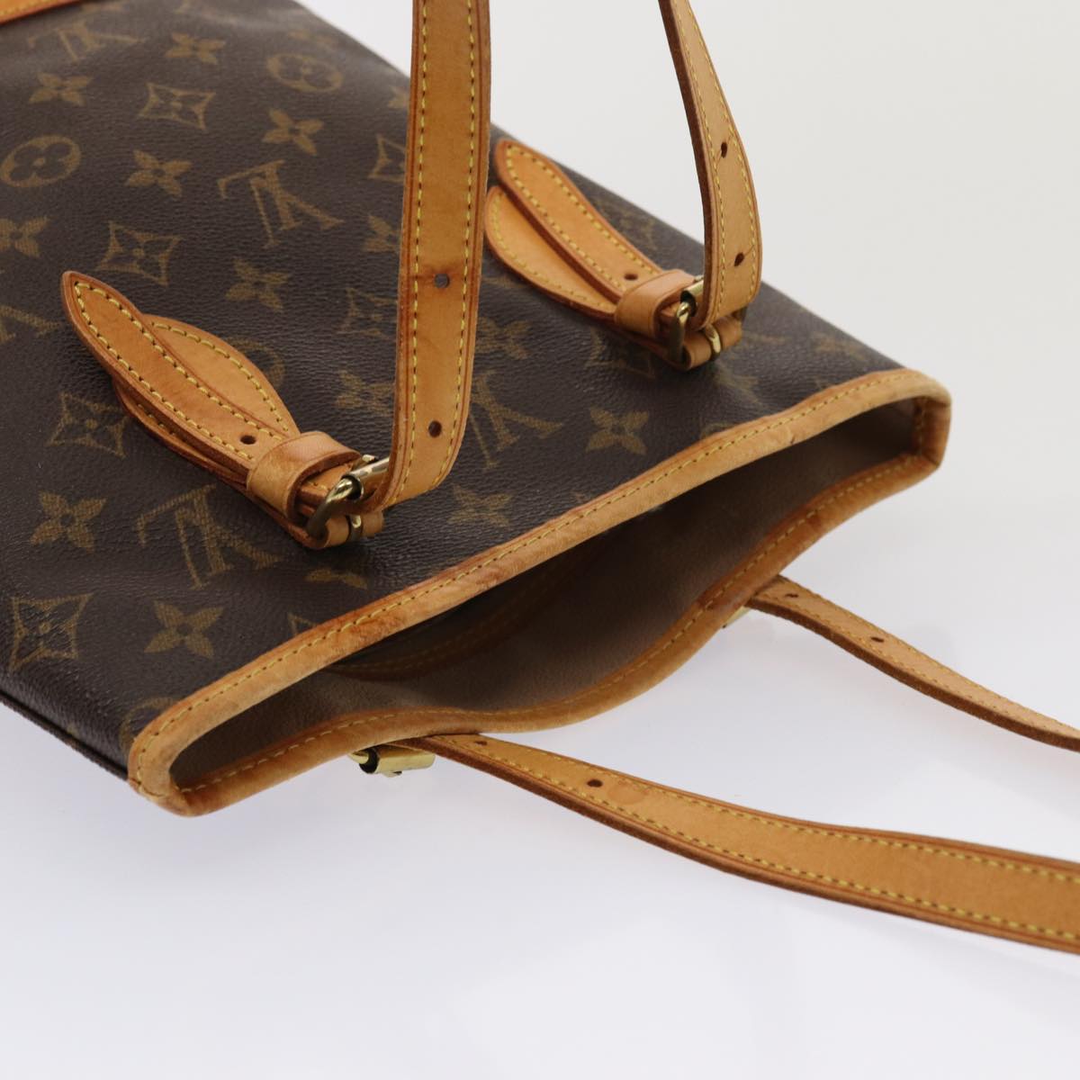 LOUIS VUITTON Monogram Bucket PM Shoulder Bag M42238 LV Auth 80410