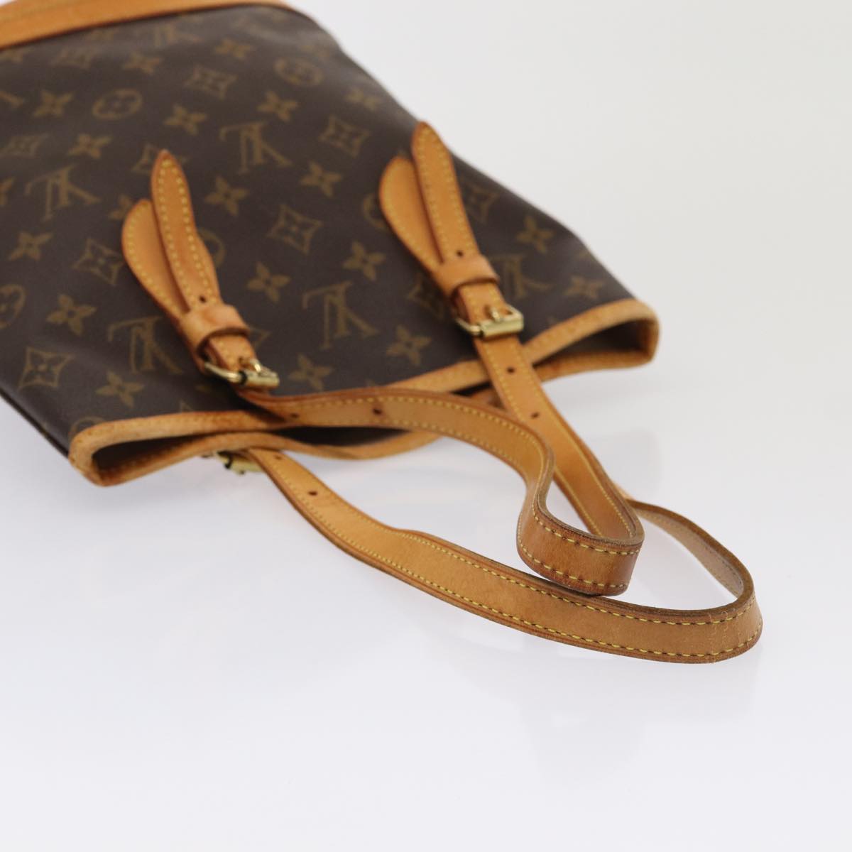 LOUIS VUITTON Monogram Bucket PM Shoulder Bag M42238 LV Auth 80410