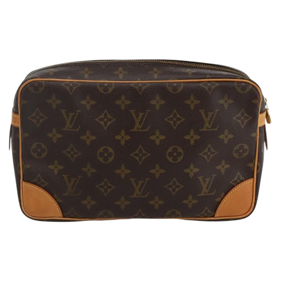 LOUIS VUITTON Monogram Compiegne 28 Clutch Bag M51845 LV Auth 80423A