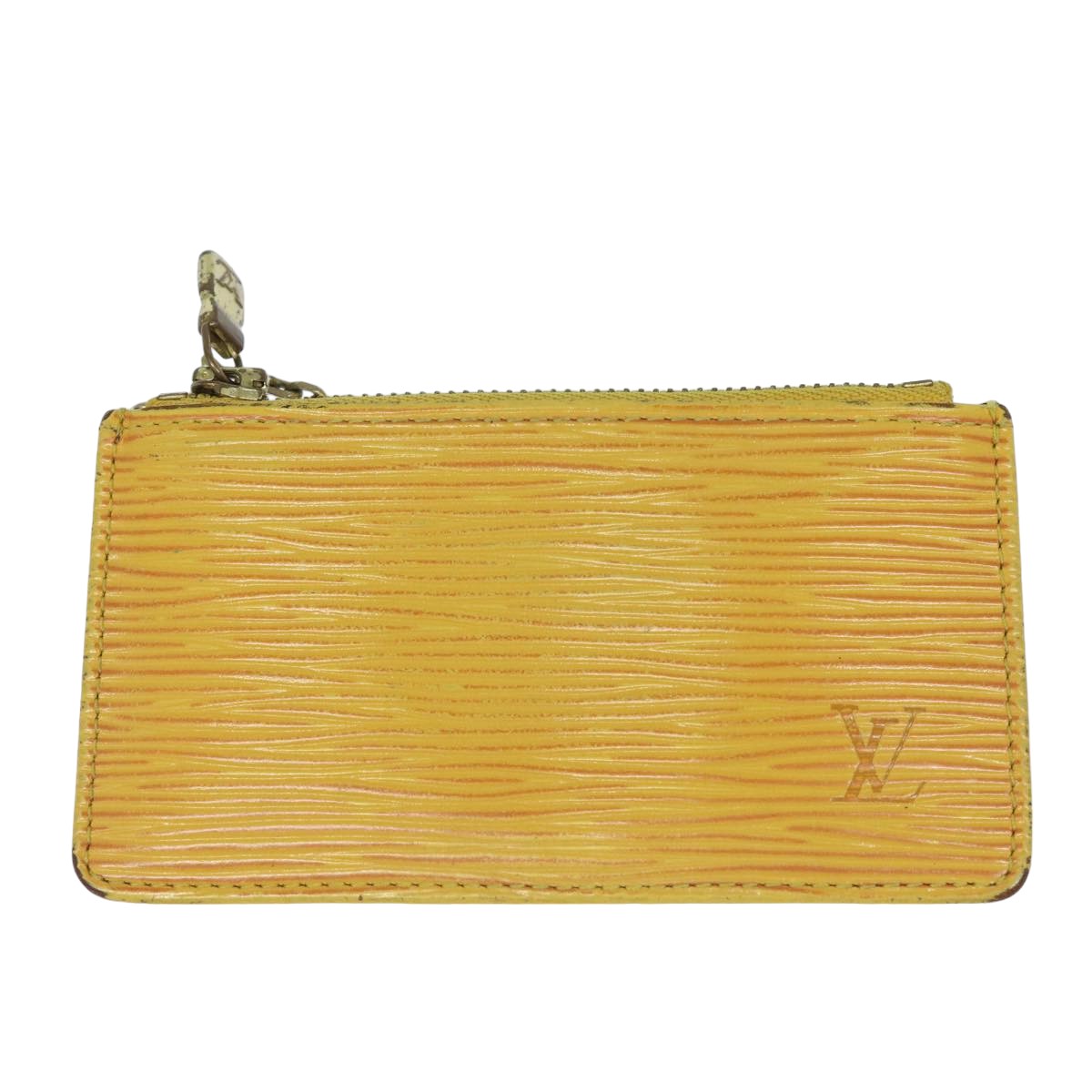 LOUIS VUITTON Epi Pochette Cles Coin Purse Yellow M63809 LV Auth 80432