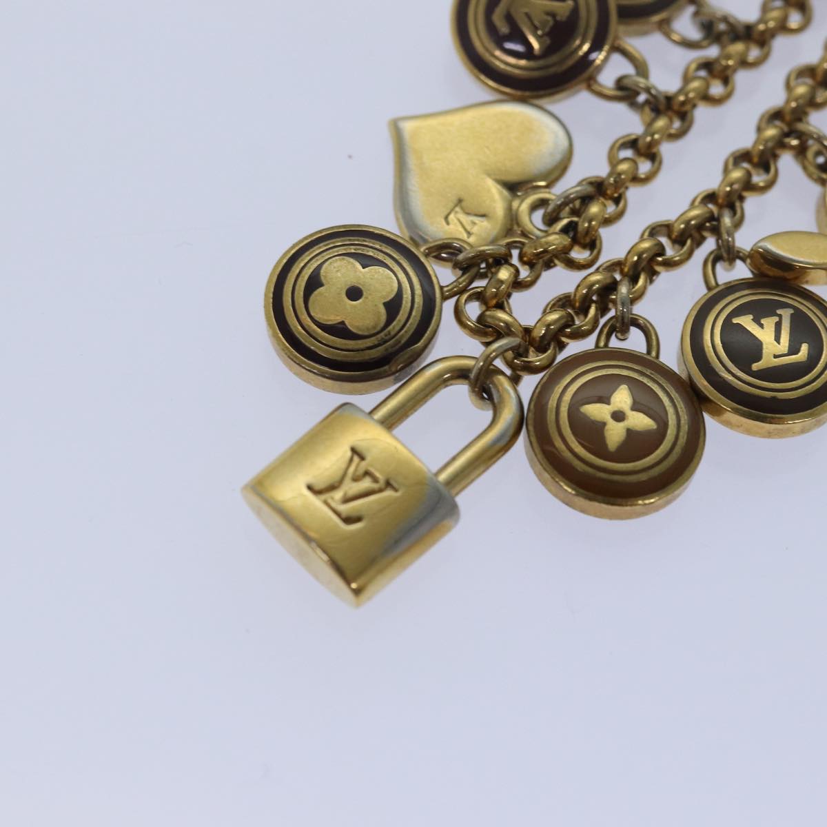 LOUIS VUITTON Monogram Porte Cles Chainne Pastilles Charm M66172 LV Auth 80434