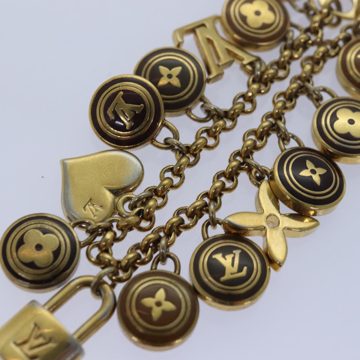 LOUIS VUITTON Monogram Porte Cles Chainne Pastilles Charm M66172 LV Auth 80434