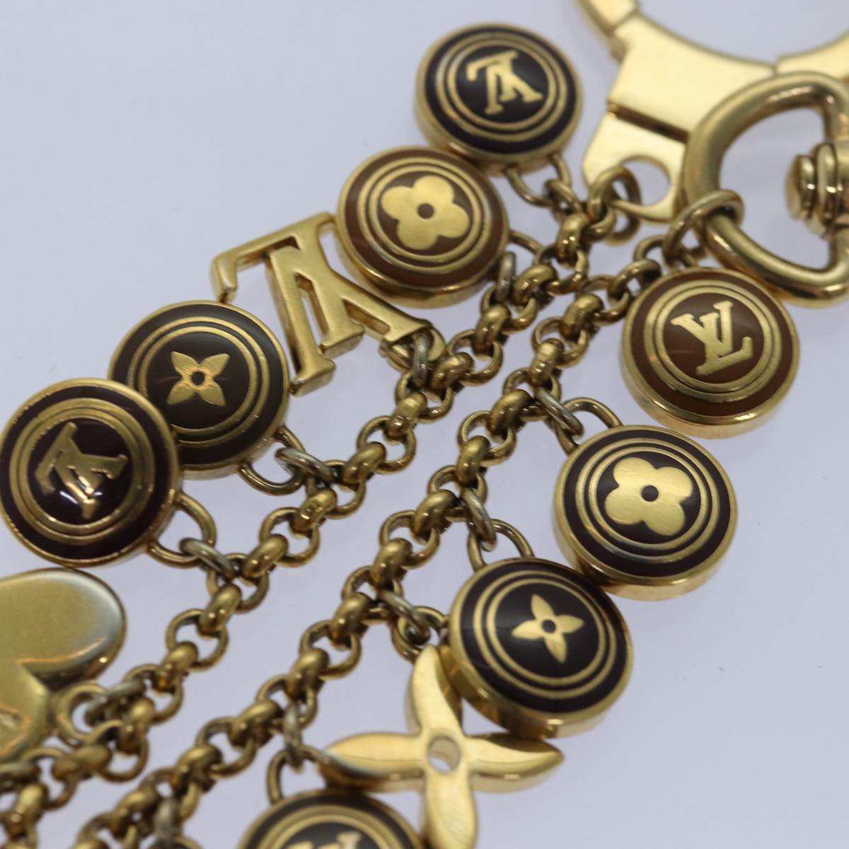 LOUIS VUITTON Monogram Porte Cles Chainne Pastilles Charm M66172 LV Auth 80434