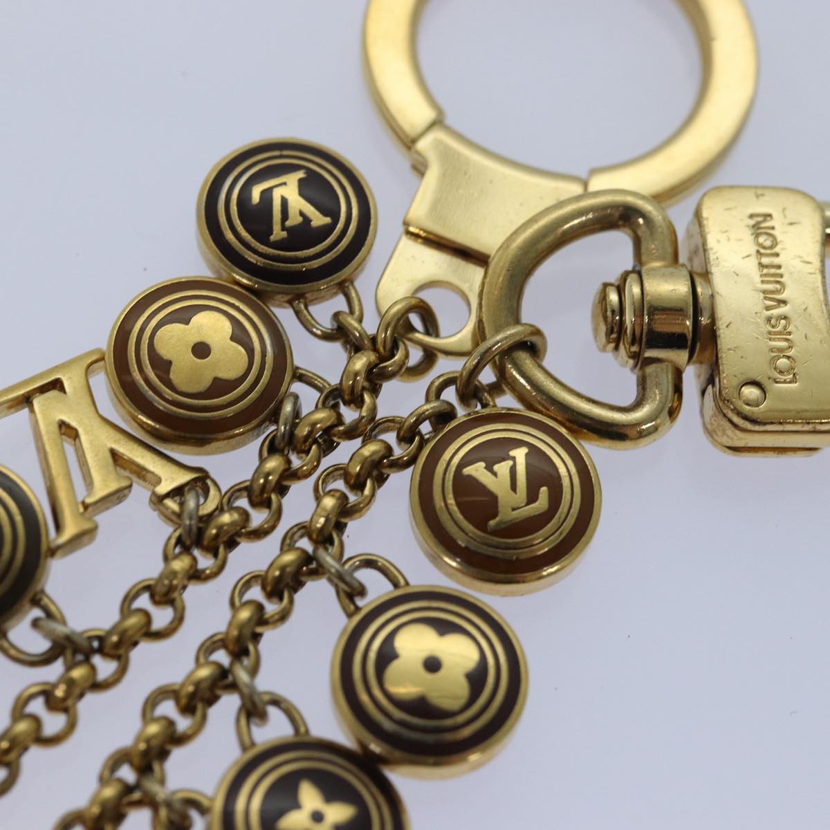 LOUIS VUITTON Monogram Porte Cles Chainne Pastilles Charm M66172 LV Auth 80434