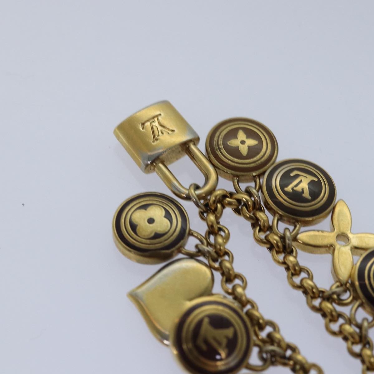 LOUIS VUITTON Monogram Porte Cles Chainne Pastilles Charm M66172 LV Auth 80434