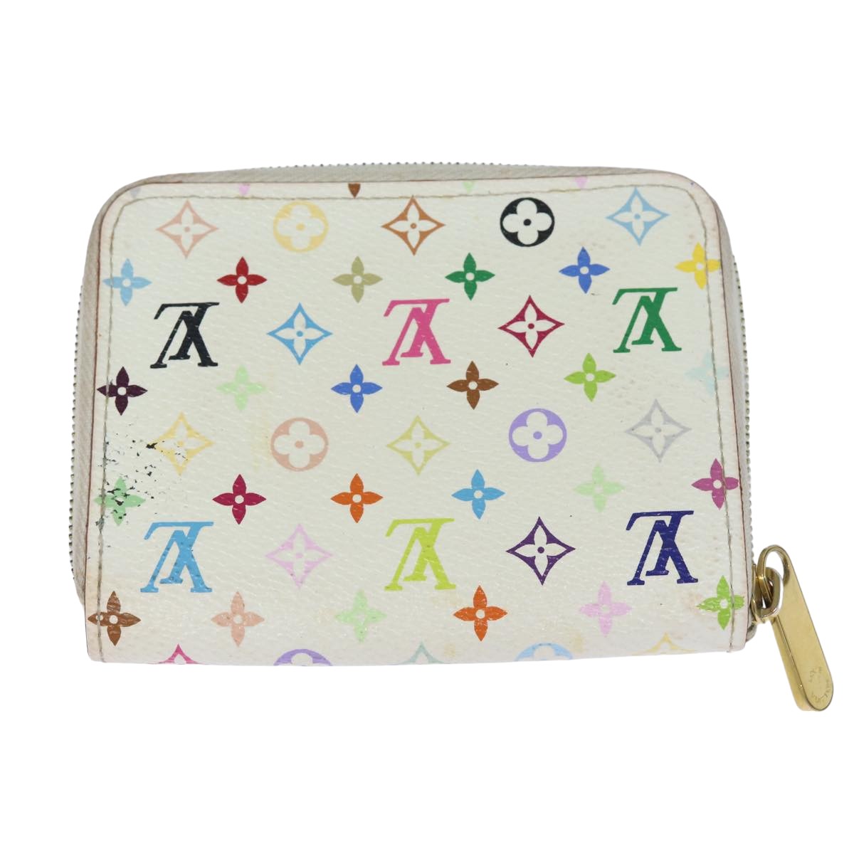 LOUIS VUITTON Monogram Multicolor Zippy Coin Purse White M93741 LV Auth 80435 - 0