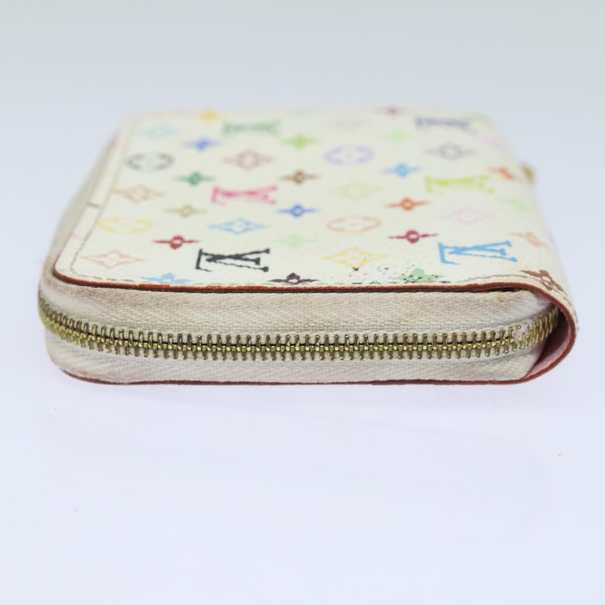 LOUIS VUITTON Monogram Multicolor Zippy Coin Purse White M93741 LV Auth 80435