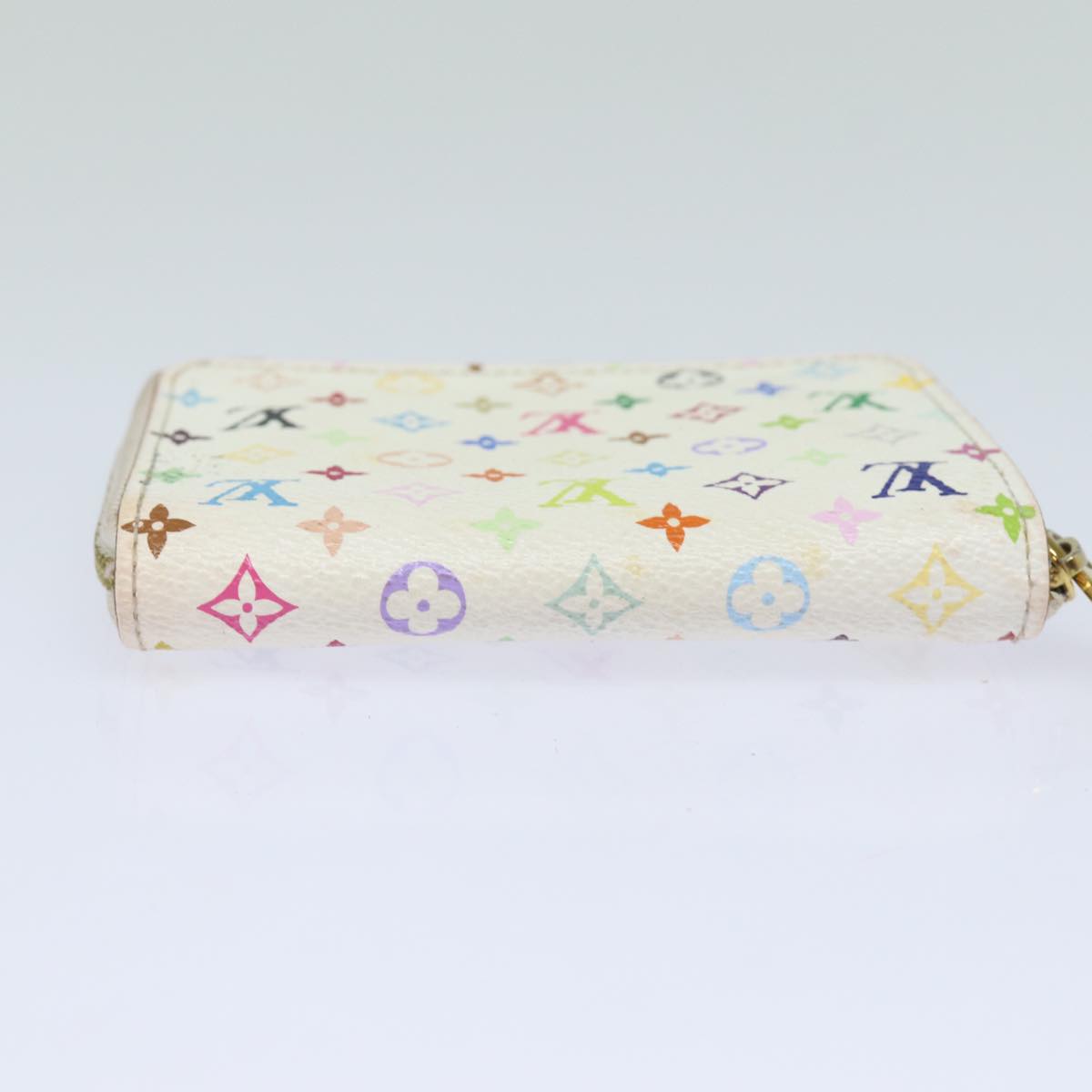 LOUIS VUITTON Monogram Multicolor Zippy Coin Purse White M93741 LV Auth 80435