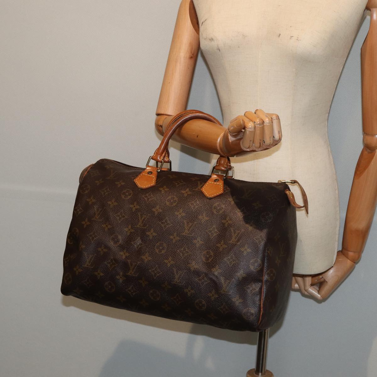 LOUIS VUITTON Monogram Speedy 35 Hand Bag M41524 LV Auth 80442