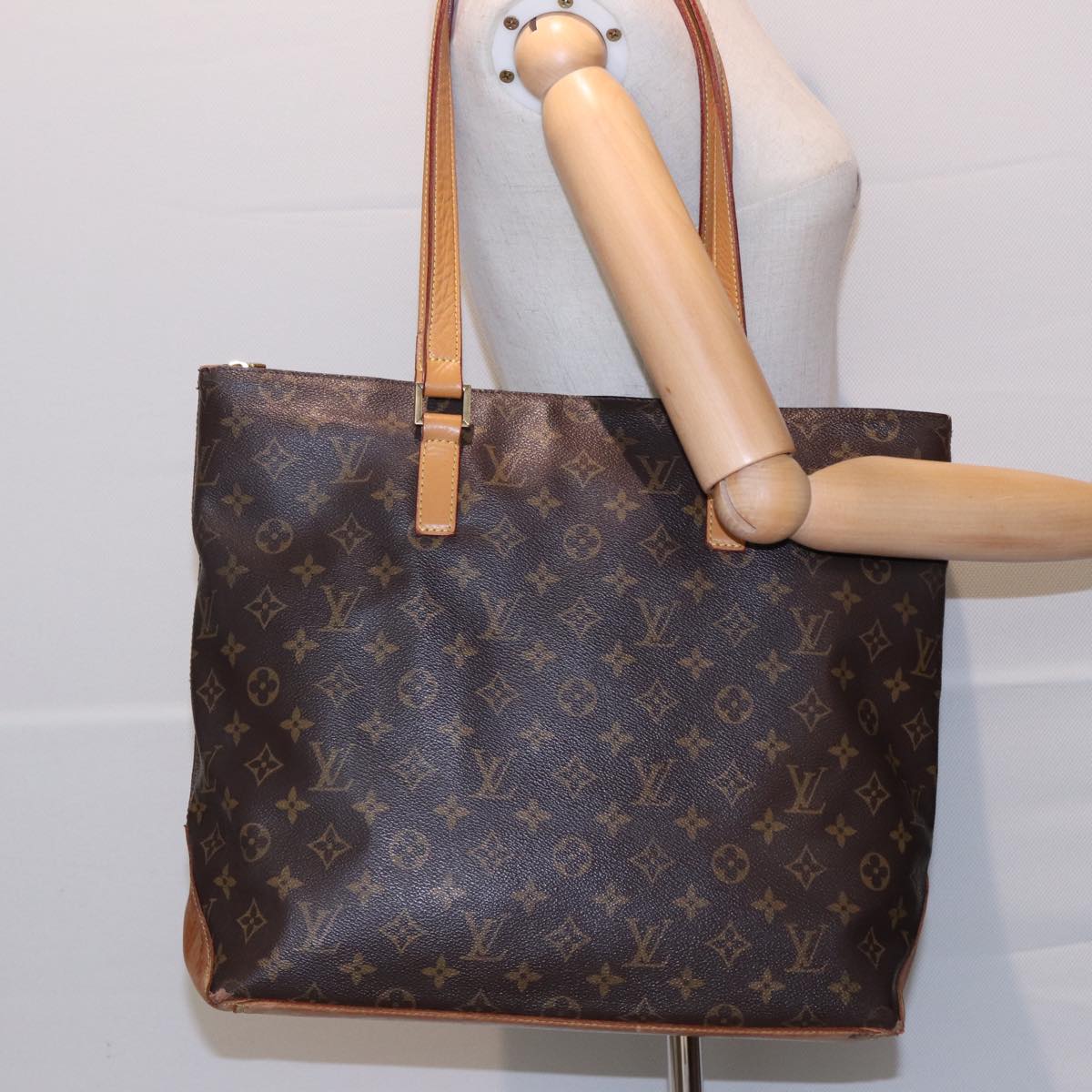 LOUIS VUITTON Monogram Cabas Mezzo Tote Bag M51151 LV Auth 80484