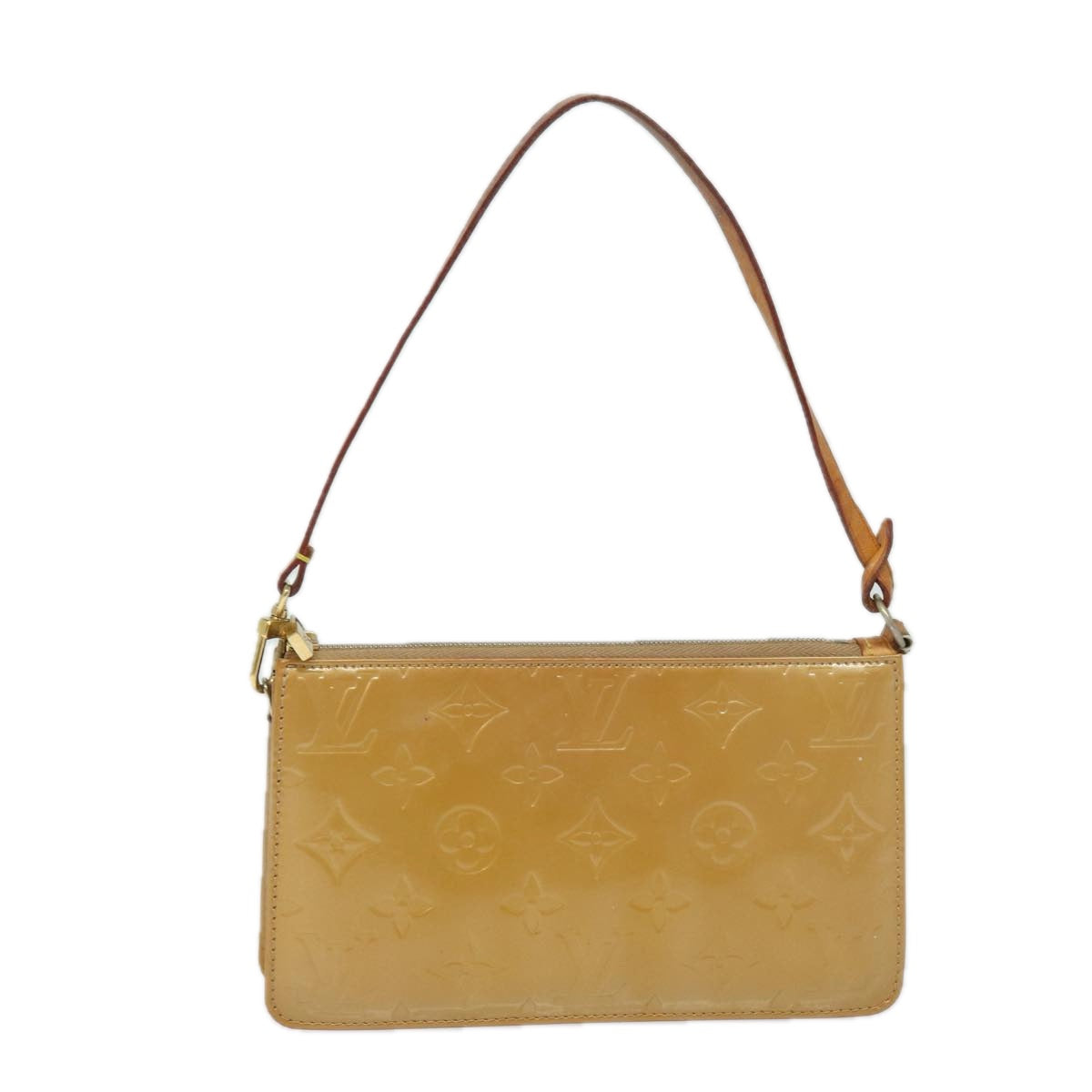 LOUIS VUITTON Monogram Vernis Lexington Accessory Pouch Beige M91010 Auth 80487