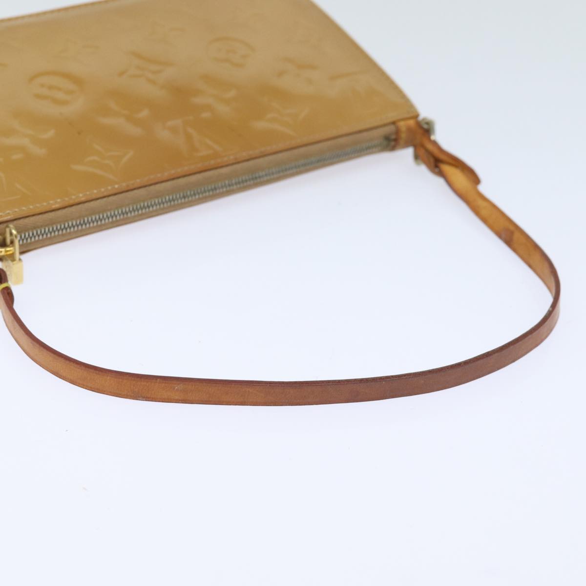 LOUIS VUITTON Monogram Vernis Lexington Accessory Pouch Beige M91010 Auth 80487