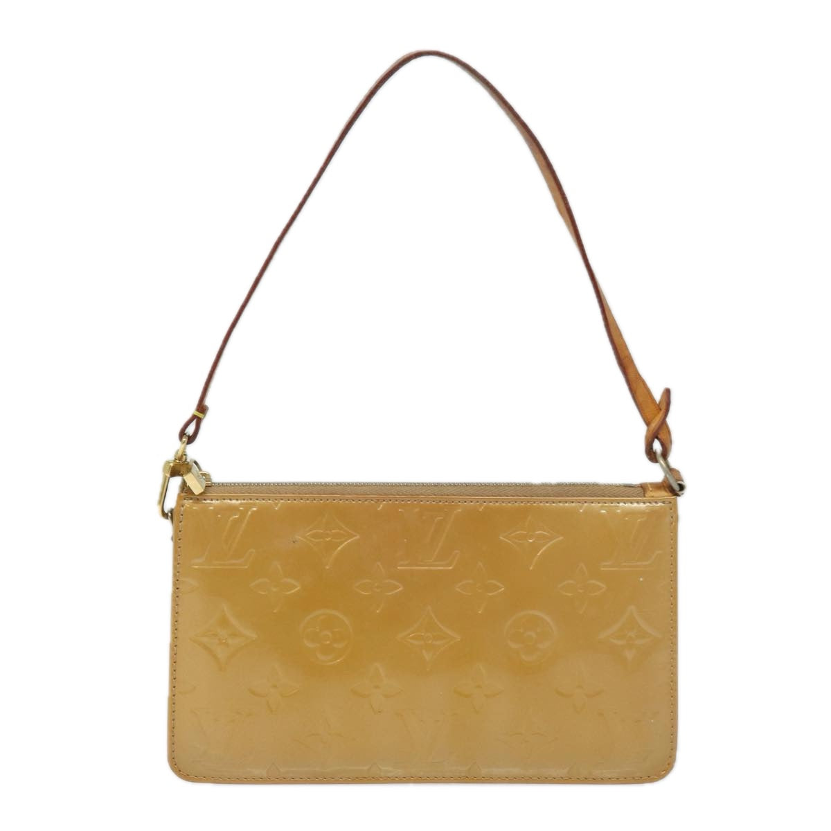 LOUIS VUITTON Monogram Vernis Lexington Accessory Pouch Beige M91010 Auth 80487