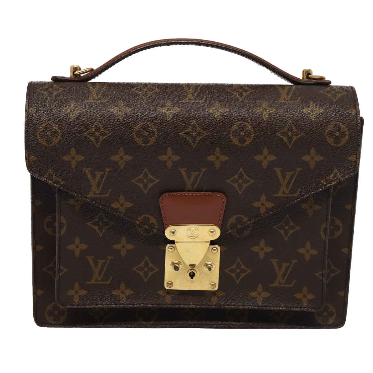 LOUIS VUITTON Monogram Monceau 28 Hand Bag 2way M51185 LV Auth 80506