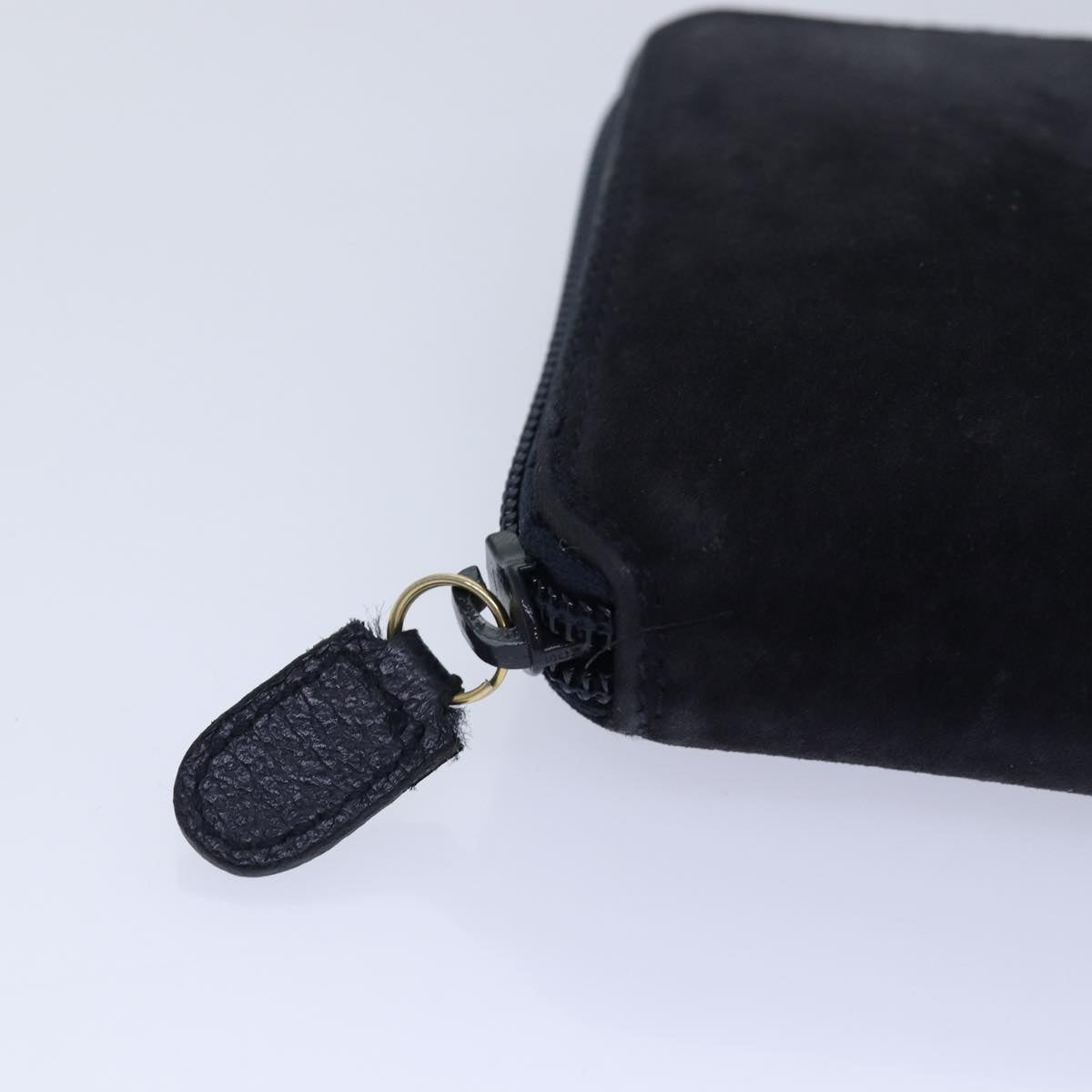 GUCCI Bamboo Wallet Suede 2way Navy 039 1998 0700 Auth 80565