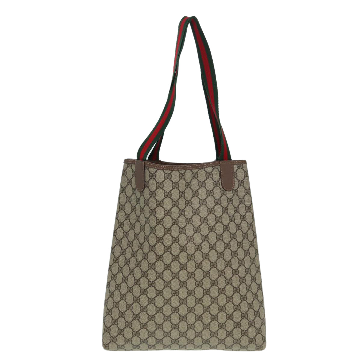 GUCCI GG Supreme Web Sherry Line Tote Bag PVC Beige 002 090 6487 Auth 80597