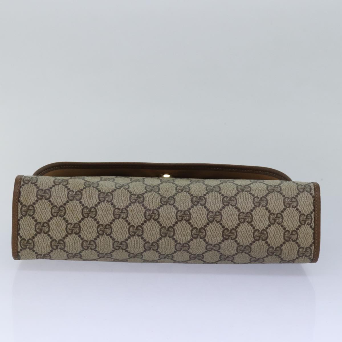 GUCCI GG Supreme Web Sherry Line Clutch Bag PVC Beige Red 89 01 031 Auth 80603