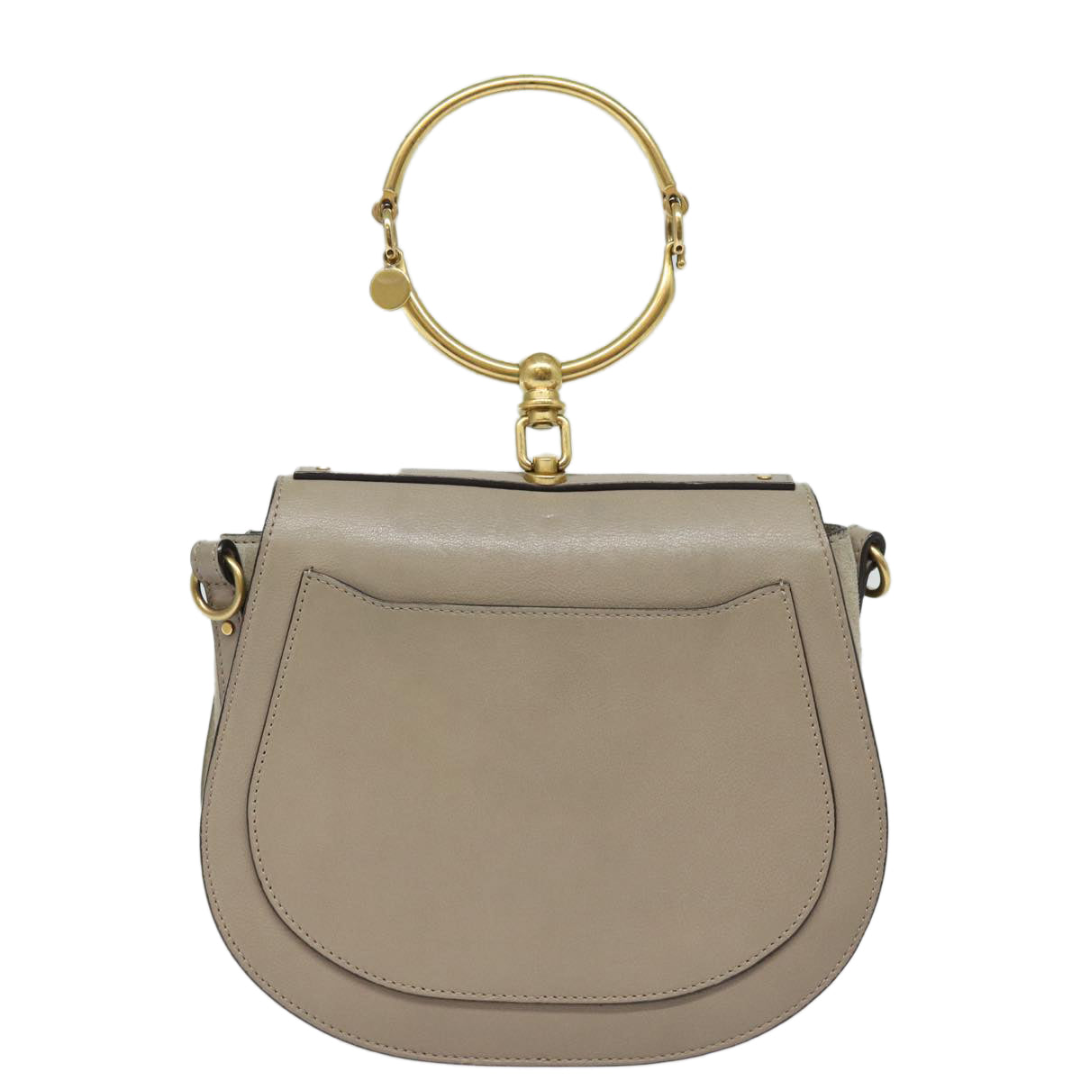 Chloe Nile Hand Bag Leather 2way Beige Auth 80607 - 0