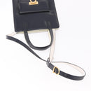 Salvatore Ferragamo Gancini Hand Bag Patent leather 2way Black Auth 80608-5