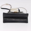Salvatore Ferragamo Gancini Hand Bag Patent leather 2way Black Auth 80608-15