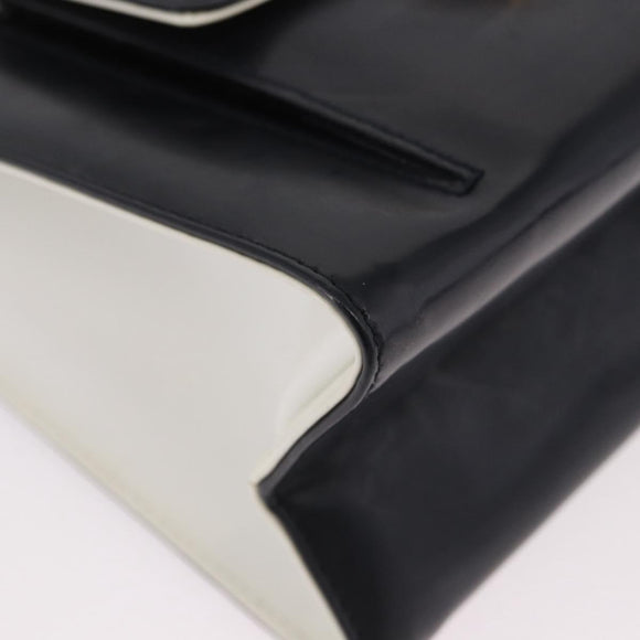 Salvatore Ferragamo Gancini Hand Bag Patent leather 2way Black Auth 80608