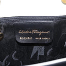 Salvatore Ferragamo Gancini Hand Bag Patent leather 2way Black Auth 80608-11