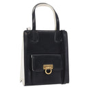 Salvatore Ferragamo Gancini Hand Bag Patent leather 2way Black Auth 80608-1