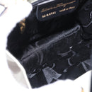 Salvatore Ferragamo Gancini Hand Bag Patent leather 2way Black Auth 80608-20