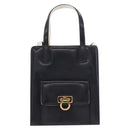 Salvatore Ferragamo Gancini Hand Bag Patent leather 2way Black Auth 80608-13