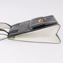 Salvatore Ferragamo Gancini Hand Bag Patent leather 2way Black Auth 80608-4