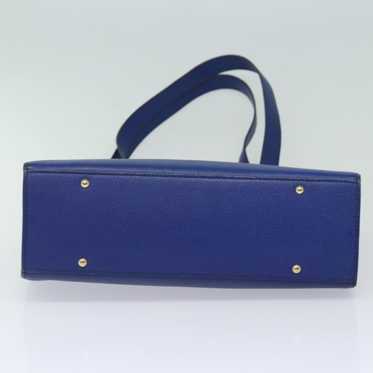 CELINE Shoulder Bag Leather Blue Auth 80611