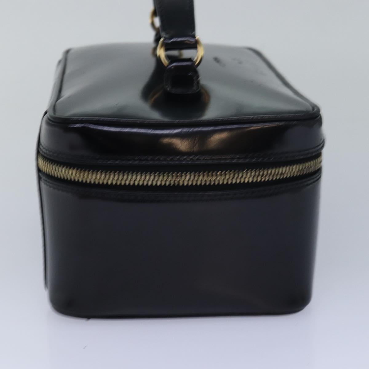 GUCCI Vanity Cosmetic Pouch Patent leather Black 032 1956 0150 Auth 80625