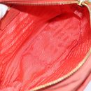 PRADA Ribbon Shoulder Bag Nylon Orange Auth 80629-11